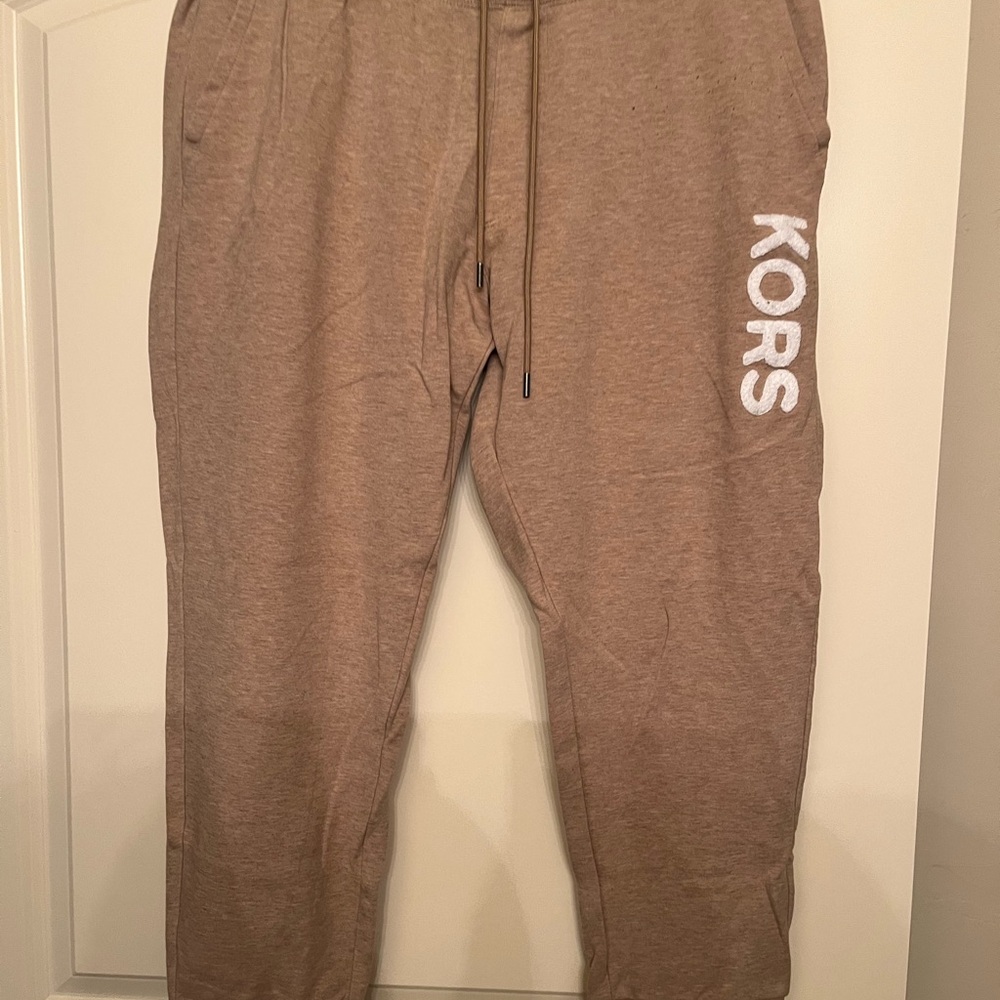 Michael Kors Kids Brown Joggers with White Logo